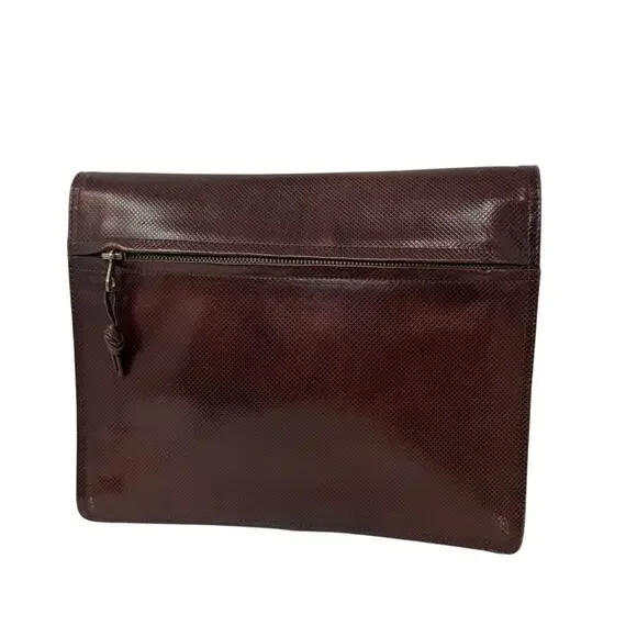 Bottega Veneta Vintage Leather Clutch – Brown & Maroon Two-Tone Bag - Picture 4 of 11